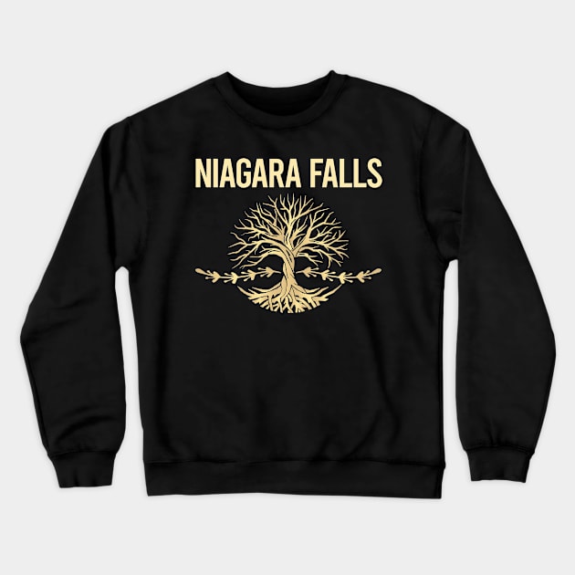 Nature Tree Of Life Niagara Falls Crewneck Sweatshirt by flaskoverhand